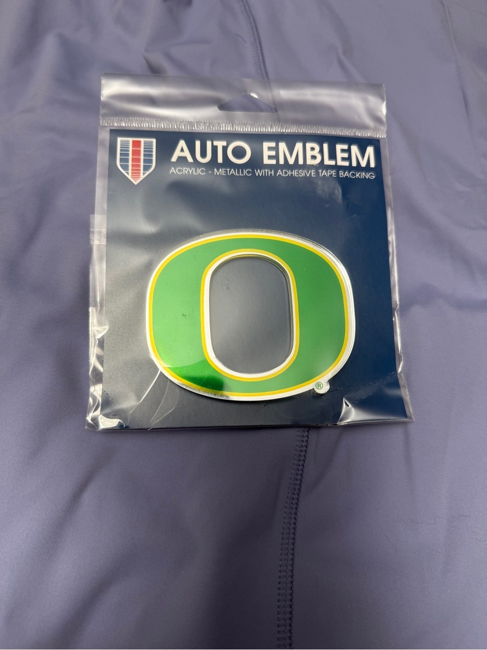 Auto Emblem Green and Yellow 'O' Car Badge OREGON DUCKS University of Oregon